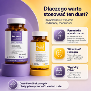Kolagenowy Duet dla Stawów: For Joints Active + Witamina C