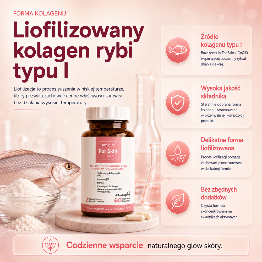 Revous Kolagen Dla Skóry - For Skin + CoQ10 - 60 kaps.