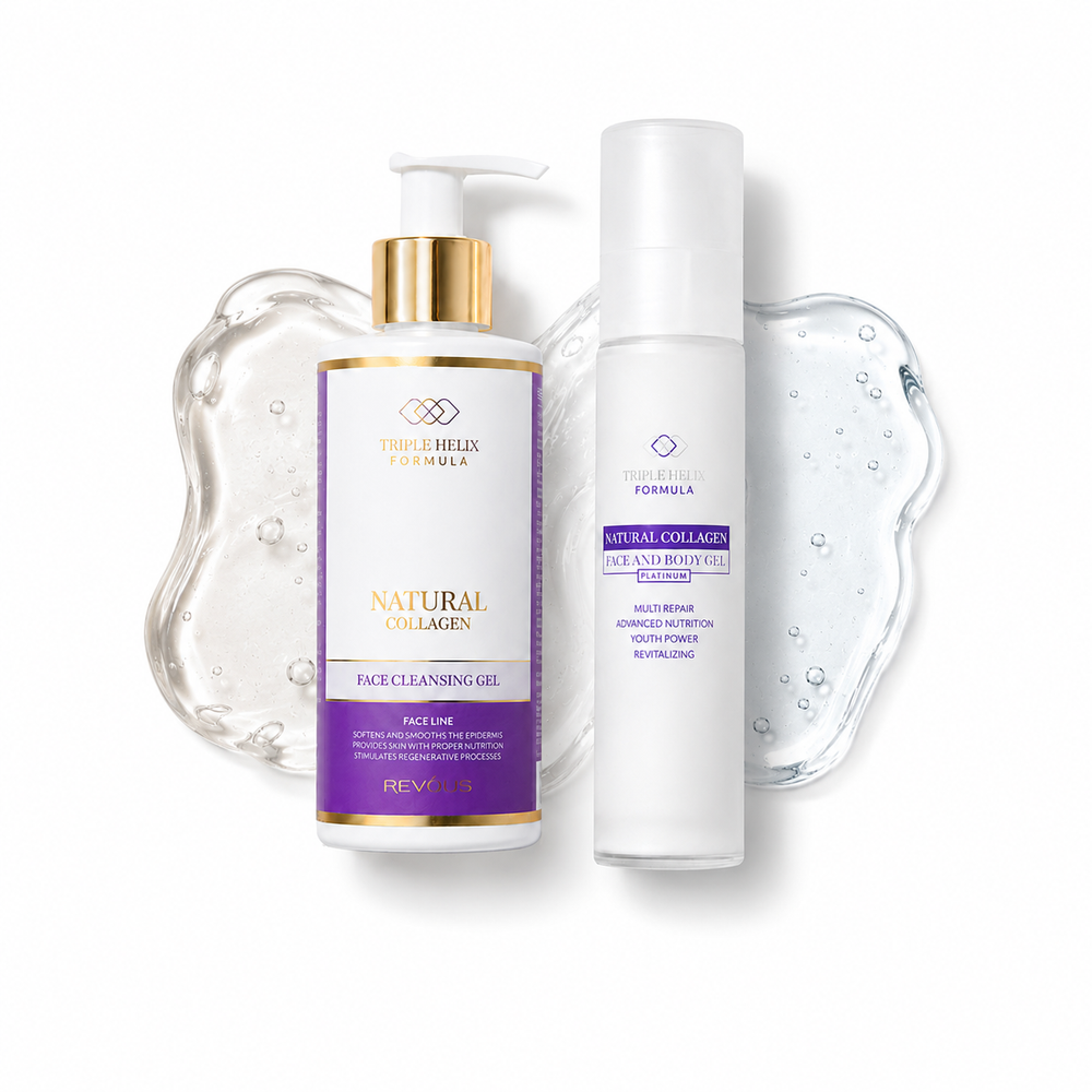 Kolagenowy Duet: Żel do Mycia Twarzy z Kolagenem 200 ml + Bioaktywny Kolagen Naturalny Platinum 50 ml